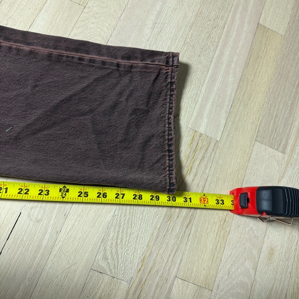 Levi's Premium Baggy Boot Jeans W24 L31 Brown Overdyed Y2K Bootcut - Picture 6 of 10